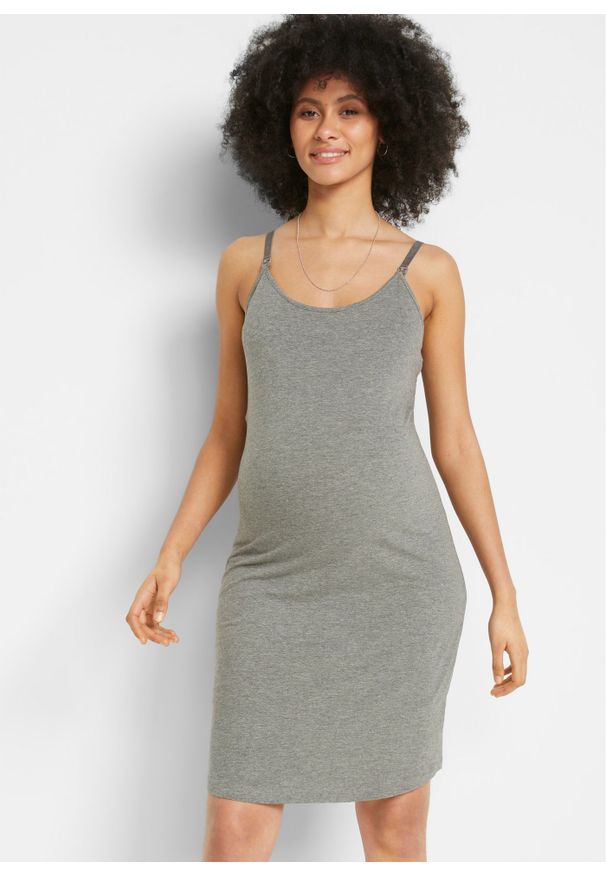 bonprix - Sukienka ciążowa i do karmienia (2 szt.). Kolekcja: moda ciążowa. Kolor: czarny. Długość rękawa: na ramiączkach