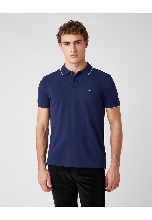 Wrangler - MĘSKA KOSZULKA POLO WRANGLER SS PIQUE POLO NAVY W7D5K4114. Typ kołnierza: polo