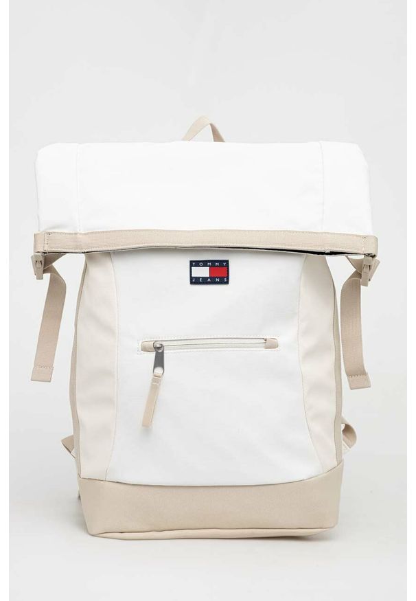 Tommy Jeans plecak męski kolor biały duży gładki. Kolor: biały. Wzór: gładki
