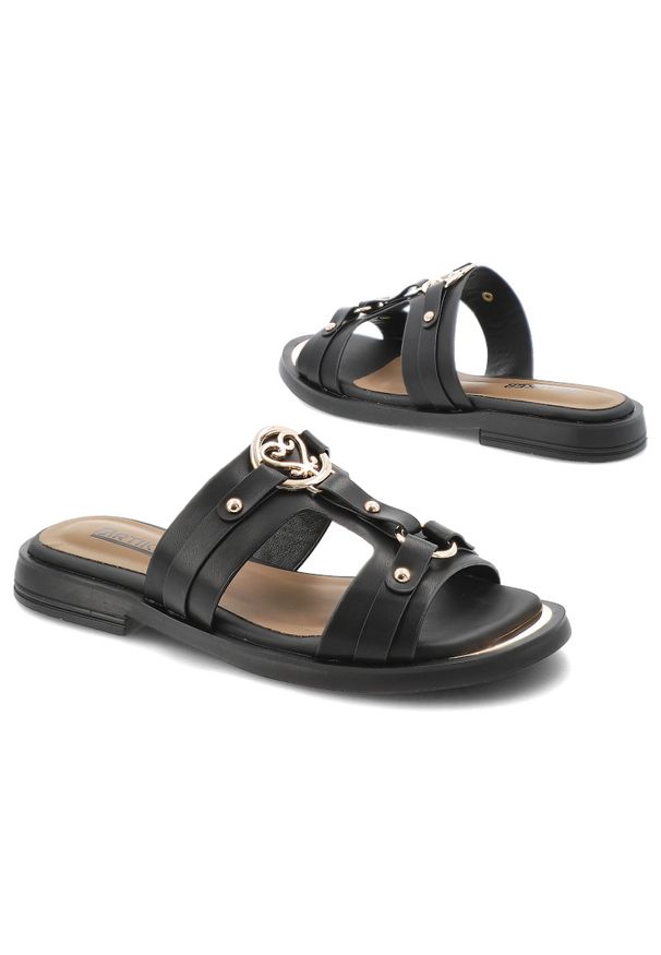 Klapki damskie Artiker, cholewka ze skóry naturalnej licowej wsuwany fason wielopaskowa konstrukcja na płaskiej podeszwie, czarne, 58C1631. Kolor: czarny. Materiał: skóra. Obcas: na płaskiej podeszwie