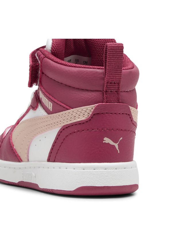 Puma - PUMA Rebound V6 Mid Toddlers' Sneakers PUMA Port Rose Quartz White Red Pink. Kolor: czerwony, biały, wielokolorowy. Sport: turystyka piesza