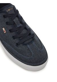 TOMMY HILFIGER - Tommy Hilfiger Sneakersy Washed Canvas Vulc Sneaker FW0FW08894 Granatowy. Kolor: niebieski. Materiał: materiał #3