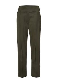 IVY & OAK - Ivy Oak Spodnie PHOEBE damskie kolor zielony proste high waist. Okazja: na co dzień. Stan: podwyższony. Kolor: zielony. Materiał: poliester, materiał, wiskoza. Styl: casual #3