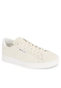 Tommy Jeans Sneakersy Tjm Leather Low Cupsole Suede EM0EM01375 Beżowy. Kolor: beżowy. Materiał: zamsz, skóra #4