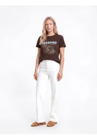 Reserved - T-shirt z nadrukiem - ciemnobrązowy. Kolor: brązowy. Materiał: bawełna. Wzór: nadruk