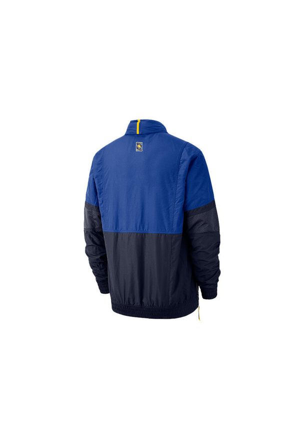 Nike - Kurtka męska nike nba golden state warriors courtside jacket courtside rush blue. Kolor: niebieski. Materiał: nylon. Sport: bieganie