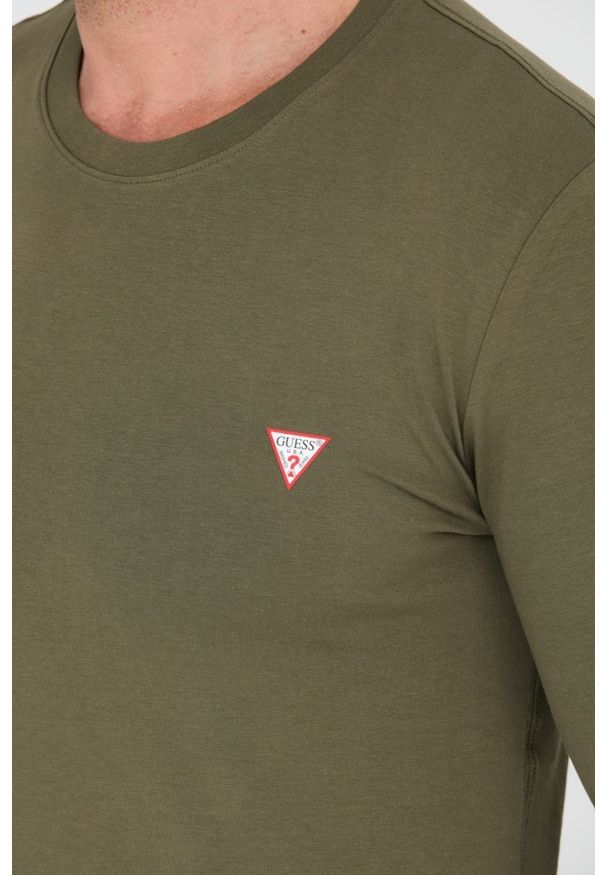 Guess - GUESS Zielony męski longsleeve Core Tee, Rozmiar S. Kolor: zielony. Długość rękawa: długi rękaw