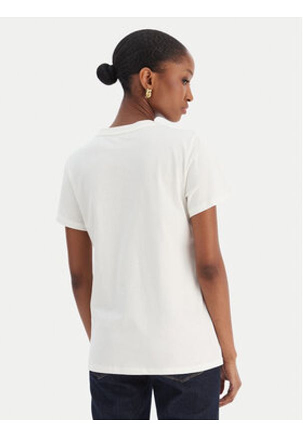 Liu Jo Sport T-Shirt TF5275 JS923 Écru Regular Fit. Materiał: bawełna. Styl: sportowy