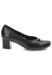 Czarne Półbuty Armodo Damskie Eleganckie Buty. Kolor: czarny. Materiał: skóra. Szerokość cholewki: normalna. Styl: elegancki #7