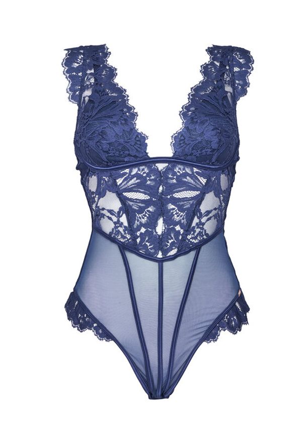 Hunkemöller Body Grace 302440 Niebieski. Kolor: niebieski. Materiał: syntetyk