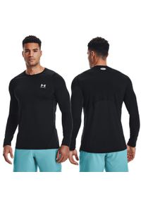 Koszulka longsleeve męska Under Armour HeatGear Fitted z długim rękawem. Kolor: czarny. Długość rękawa: długi rękaw. Długość: długie