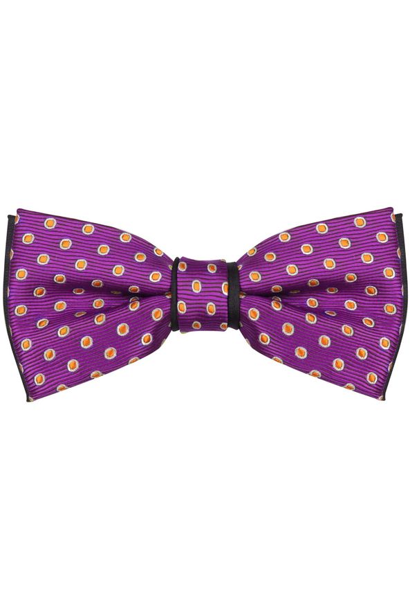 Modini - Fioletowo-czarna mucha w koła A22. Kolor: wielokolorowy, czarny, fioletowy. Materiał: poliester, tkanina. Styl: elegancki