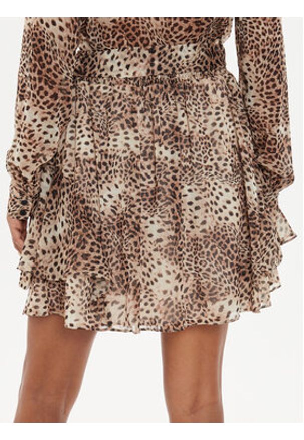 Guess Spódnica mini W4YD57 WDW82 Brązowy Regular Fit. Kolor: brązowy. Materiał: syntetyk