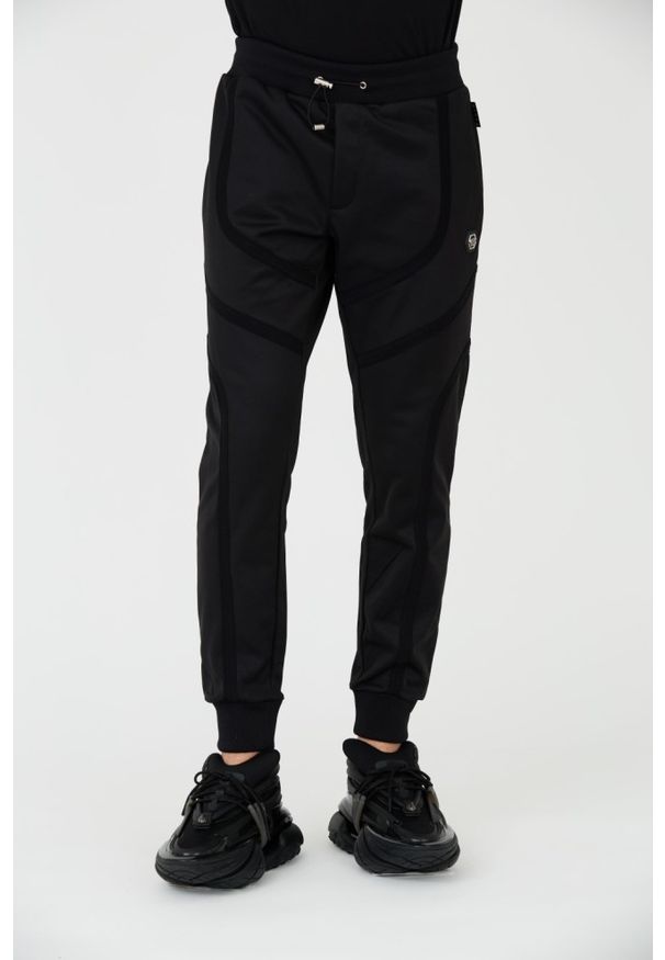 Philipp Plein - PHILIPP PLEIN Czarne męskie spodnie dresowe Jogging Trousers Basic, Rozmiar XXL. Kolor: czarny. Materiał: dresówka. Sport: bieganie