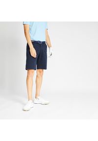 INESIS - Short golf Homme - MW500 bleu marine. Kolor: niebieski. Materiał: materiał, bawełna, poliester, elastan. Sport: golf