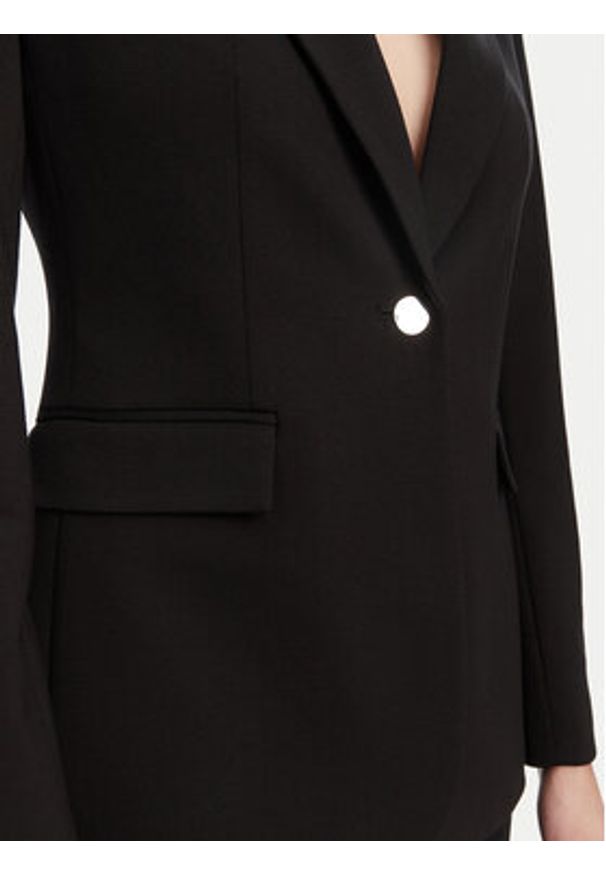 Calvin Klein Marynarka LV044B491G Czarny Slim Fit. Kolor: czarny. Materiał: wiskoza