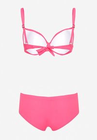Born2be - Różowe Bikini z Usztywnianym Biustonoszem i Ozdobnym Marszczeniem Pireviana. Kolor: różowy