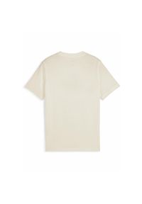 Puma - Młodzieżowa koszulka Essentials Script PUMA Alpine Snow White. Kolor: biały, wielokolorowy, beżowy. Wzór: haft. Sport: joga i pilates