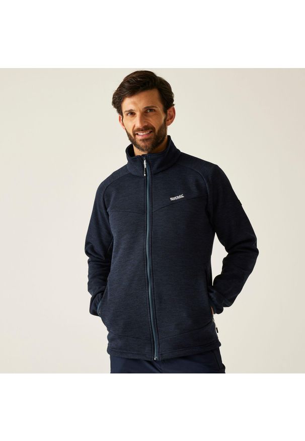 Regatta - Męski polar turystyczny Rivake z pełnym zamkiem błyskawicznym. Kolor: niebieski. Materiał: polar. Sport: turystyka piesza