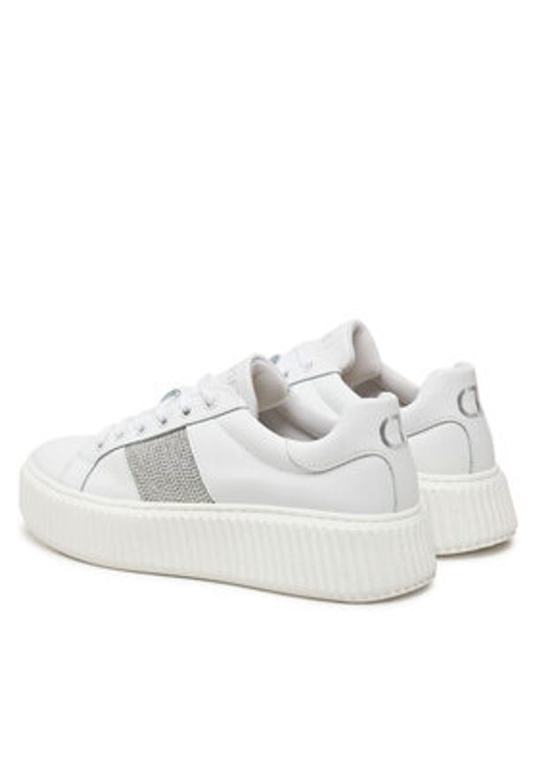 TwinSet - TWINSET Sneakersy 251GCJ018 Biały. Kolor: biały. Materiał: skóra