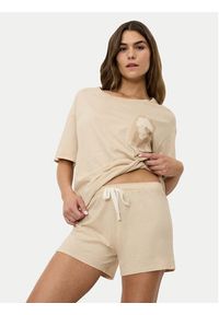Triumph Piżama Endless Comfort 10222572 Beżowy Relaxed Fit. Kolor: beżowy. Materiał: bawełna #5