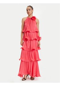 ACCESS FASHION Sukienka wieczorowa 63-3324-308 Koralowy Regular Fit. Kolor: pomarańczowy. Materiał: syntetyk. Styl: wizytowy #1