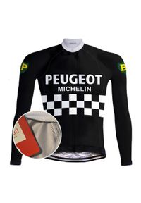 REDTED - Koszulka rowerowa Peugeot Vintage — CZERWONY — czarny. Kolor: biały, wielokolorowy, czarny. Materiał: poliester. Sport: kolarstwo