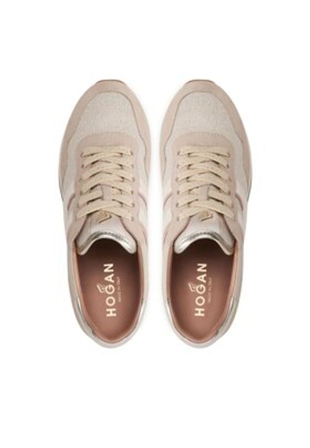 Hogan - HOGAN Sneakersy HXW4830CB80NUB Beżowy. Kolor: beżowy. Materiał: zamsz, skóra