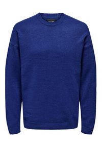 Only & Sons Sweter 22024567 Niebieski Regular Fit. Kolor: niebieski. Materiał: bawełna #4