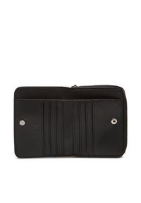 Calvin Klein Mały Portfel Damski Ck Must Aop Md Zip Around W Flap LV04F1037G Czarny. Kolor: czarny. Materiał: skóra