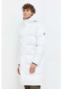 Hollister Co. kurtka męska kolor biały zimowa. Kolor: biały. Materiał: poliester. Sezon: zima #1