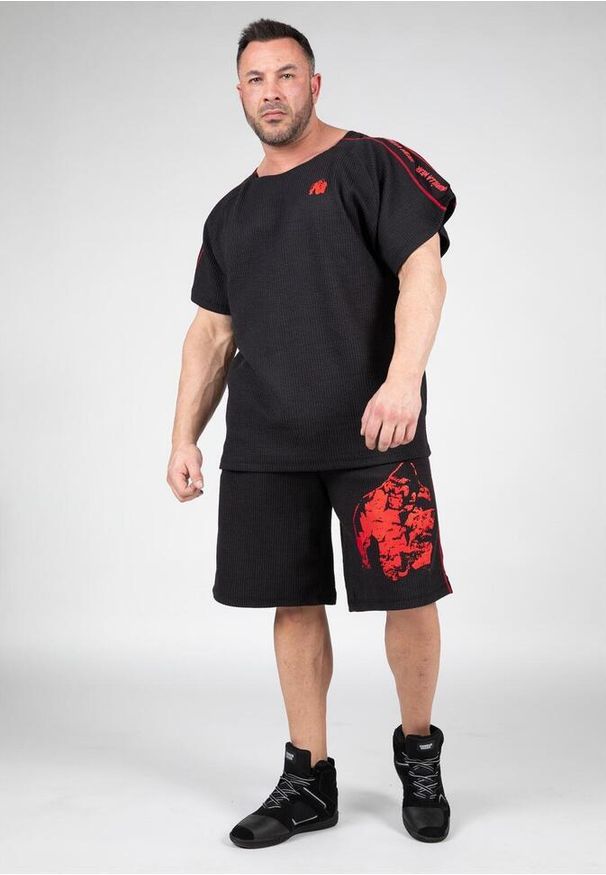GORILLA WEAR - Buffalo Stary trening szkolny Szorty - Czarny/Czerwony. Kolor: czerwony, czarny, wielokolorowy. Sport: fitness