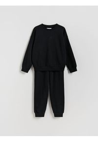 Reserved - Komplet oversize - czarny. Kolor: czarny. Materiał: bawełna, dzianina #1