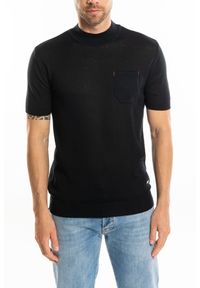 Takeshy Kurosawa T-shirt | 83331 | G. Collo M/C | Mężczyzna | Czarny. Okazja: na co dzień. Kolor: czarny. Materiał: bawełna, akryl. Wzór: aplikacja. Styl: casual