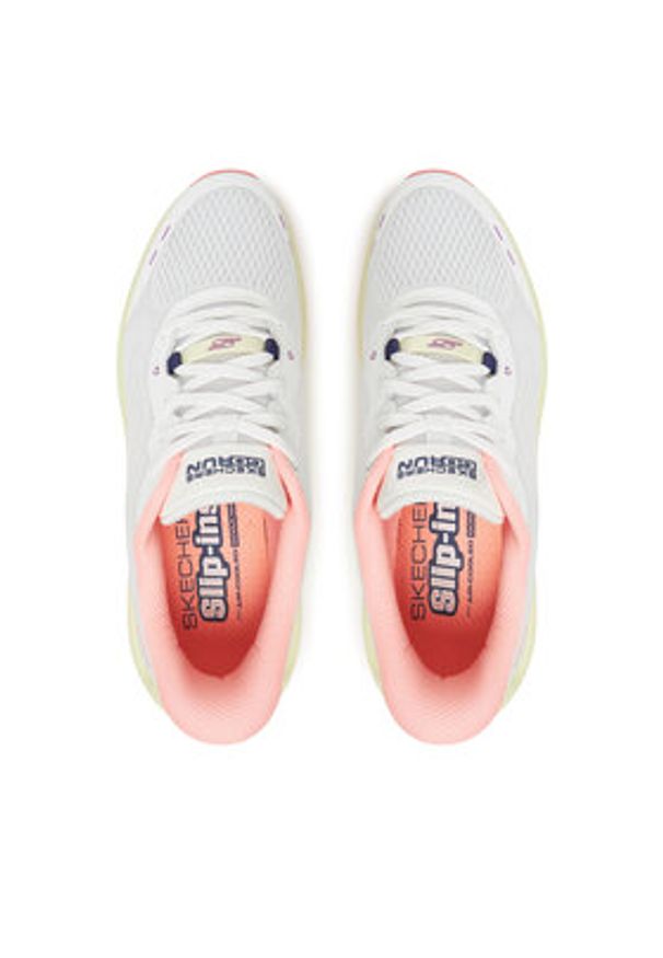 skechers - Skechers Sneakersy Max Cushioning Glide-Step-Caledonia 129400/WPK Biały. Kolor: biały. Materiał: materiał