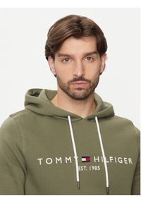 TOMMY HILFIGER - Tommy Hilfiger Bluza Logo MW0MW11599 Zielony Regular Fit. Kolor: zielony. Materiał: bawełna #5