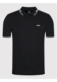 BOSS - Boss Polo Paul Curved 50469210 Czarny Slim Fit. Typ kołnierza: polo. Kolor: czarny. Materiał: bawełna