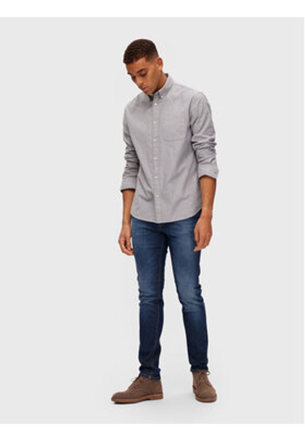 Selected Homme Jeansy Leon 16088264 Granatowy Slim Fit. Kolor: niebieski