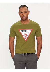 Guess T-Shirt Logo M2YI71 I3Z14 Zielony Slim Fit. Kolor: zielony. Materiał: bawełna #1