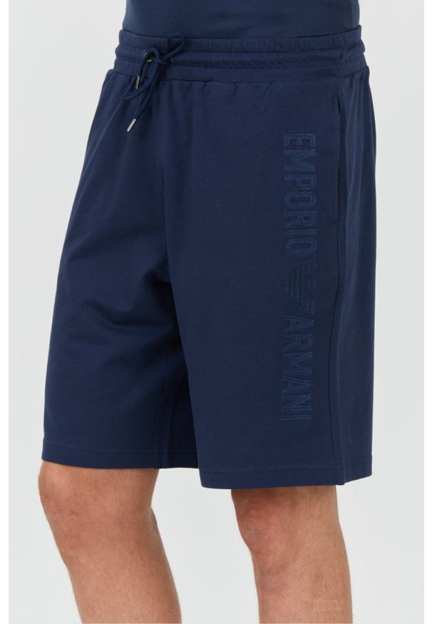 Emporio Armani - EMPORIO ARMANI Granatowe męskie spodenki, Rozmiar XL. Kolor: niebieski
