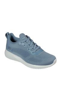skechers - Buty do chodzenia damskie Skechers Bobs Squadtough Talk. Zapięcie: sznurówki. Kolor: niebieski. Materiał: materiał, syntetyk, tkanina. Szerokość cholewki: normalna. Sport: turystyka piesza