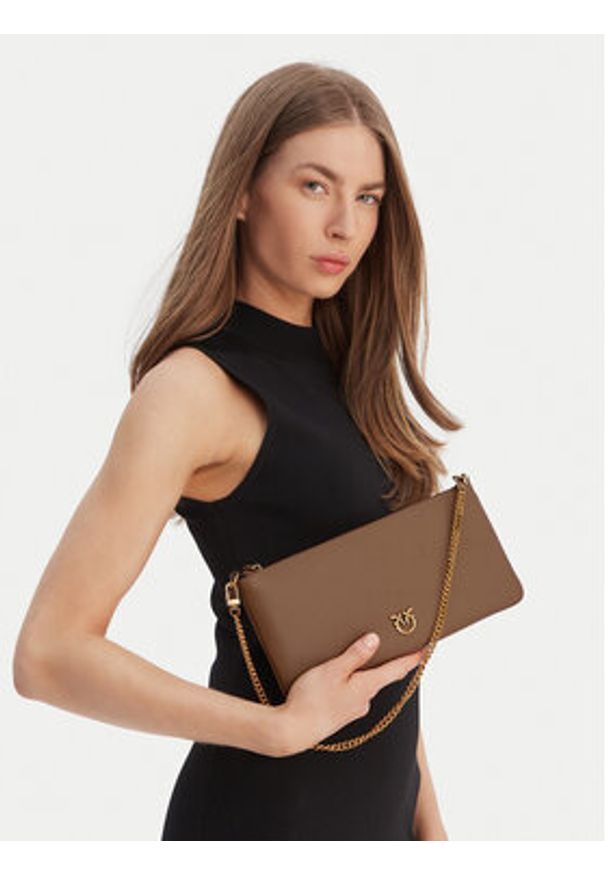 Pinko - PINKO Torebka Horizontal Flat AI 24-25- PCPL 102747 A0F1 Brązowy. Kolor: brązowy. Materiał: skórzane
