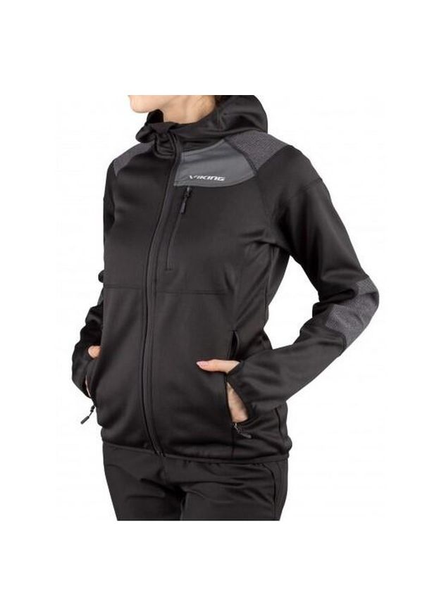 Bluza turystyczna damska Viking Yosemite Lady. Kolor: czarny. Materiał: polar. Sport: turystyka piesza