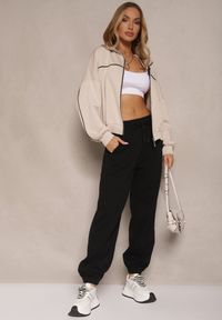 Renee - Czarne Spodnie Dresowe Joggery z Bawełny Falaniela. Okazja: na co dzień. Kolor: czarny. Materiał: dresówka, bawełna. Styl: elegancki, casual #3