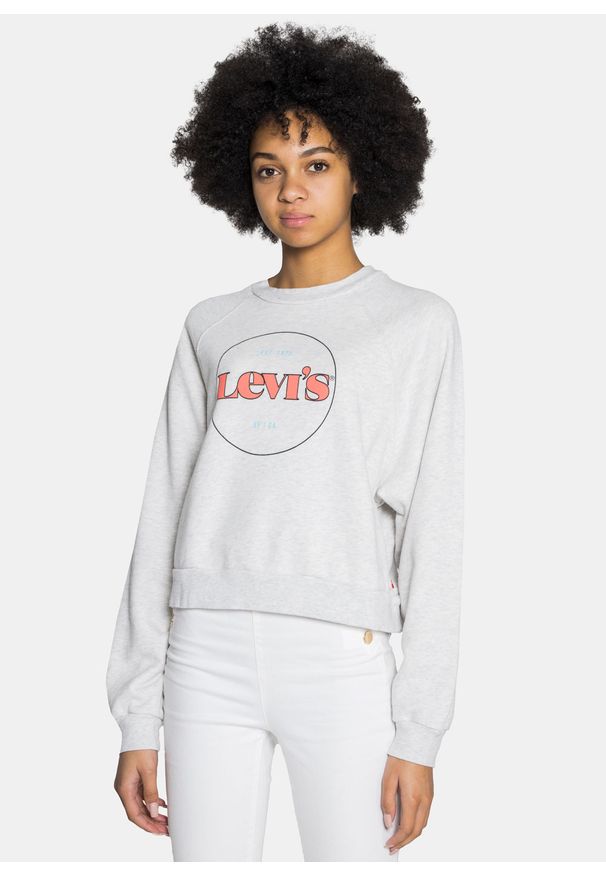 Levi's® - Bluza damska Levi's Vintage Raglan Fleece (18722-0015). Okazja: do pracy, na co dzień. Kolor: szary. Długość rękawa: raglanowy rękaw. Styl: vintage