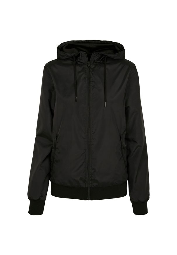 BUILD YOUR BRAND - Damska Kurtka Windrunner. Kolor: czarny. Sport: turystyka piesza