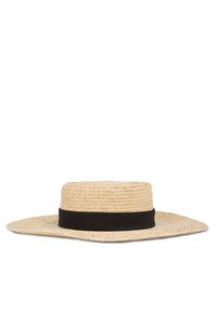 Calvin Klein Kapelusz Ck Metal Linen Band Straw Hat K60K612915 Beżowy. Kolor: beżowy. Materiał: poliester, materiał #3