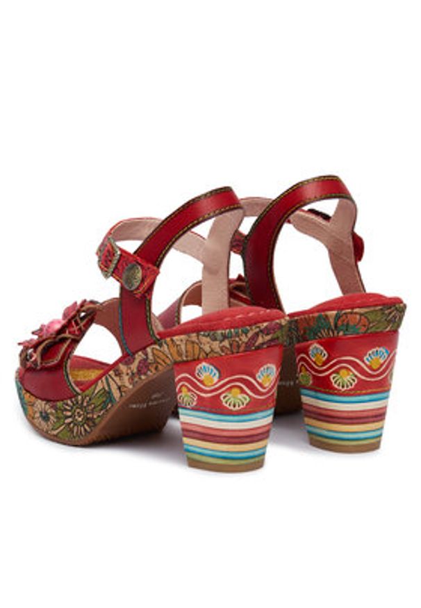 Laura Vita Sandały Nellao 31 Czerwony. Kolor: czerwony. Materiał: skóra