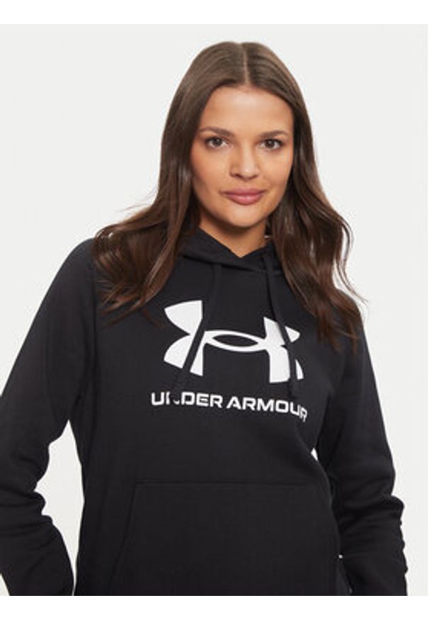 Under Armour Bluza Ua Rival Fleece Big Logo 1379501 Czarny Loose Fit. Kolor: czarny. Materiał: bawełna