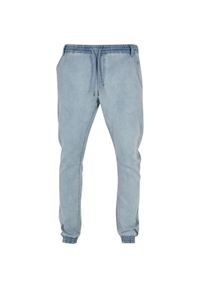 Urban Classics - Męskie Dżinsowe Spodnie Do Biegania Z Dzianiny. Kolor: niebieski. Materiał: dzianina. Długość: długie